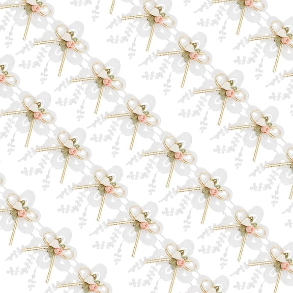 1 Yard Embroidery Flower Polyester Lace Trim Leaf Tassel Trimming for Sewing Decoration Craft Linen 4 inch(100mm)