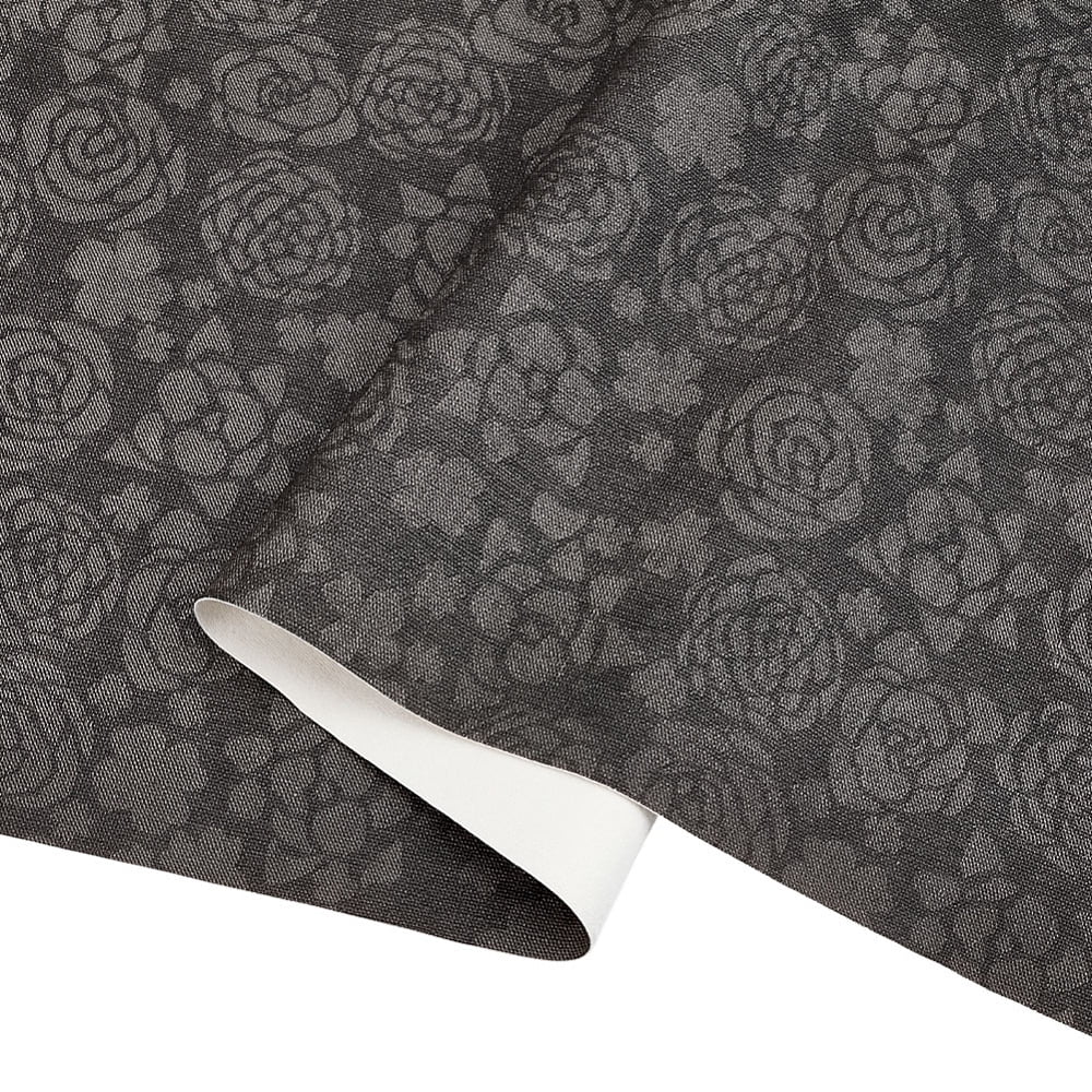 1 Yard Flower Pattern Imitation Leather Fabric Bags Shoes and Clothing Accessories Dark Gray 1370x0.7mm