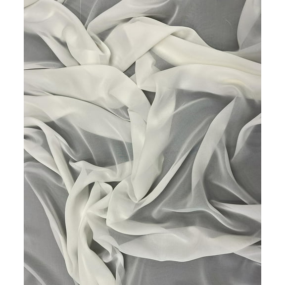 1 Yard (Ivory) Matte Chiffon Fabric by the yard, sheer soft fabric for wedding, arch draping, baby shower, chuppah, drapery fabric