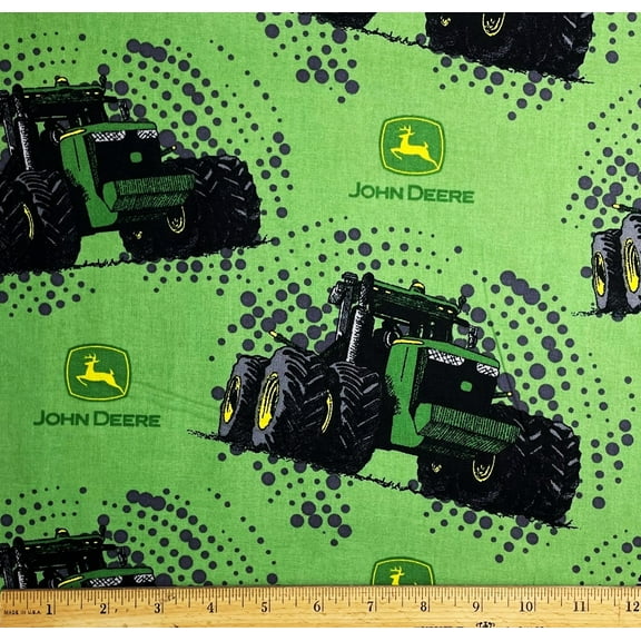 1 Yard - John Deere Big Farm Tractors on Green Cotton Fabric (Great for Quilting, Sewing, Craft Projects, Quilts, Throw Pillows & More) 1 Yard X 44" Wide