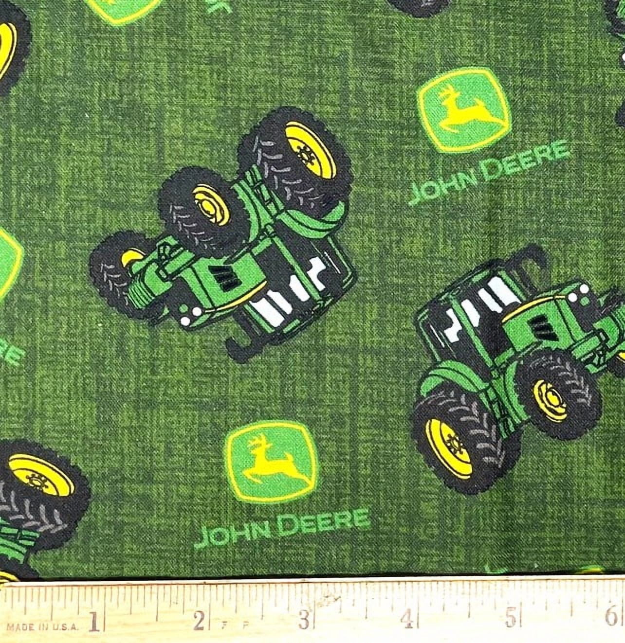 1 Yard - John Deere Farm Tractor on Green Cotton Fabric (Great for Quilting, Sewing, Craft Projects, Throw Pillows & More) 1 Yard X 44" Wide