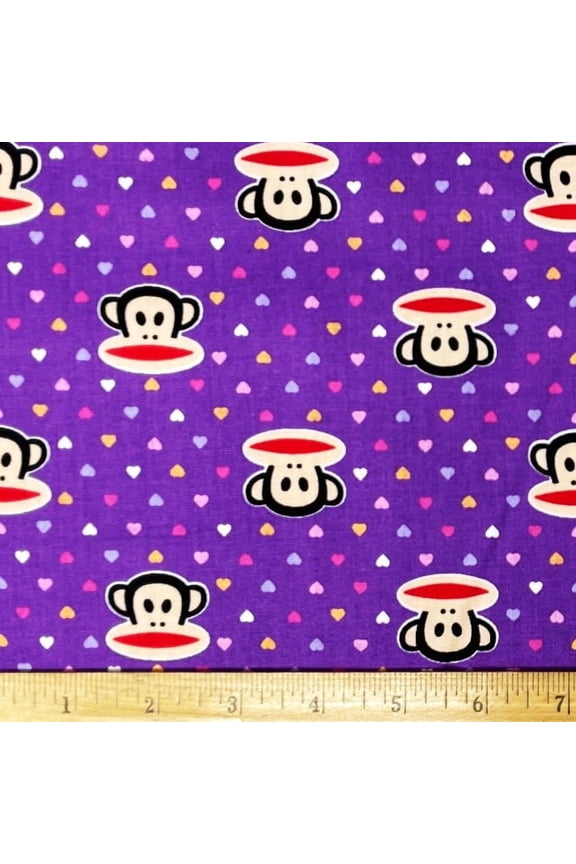 1 Yard - Julius Monkey Paul Frank on Lavender Cotton Fabric (Great for Quilting, Sewing, Craft Projects, Throw Pillows & More) 1 Yard X 44" Wide