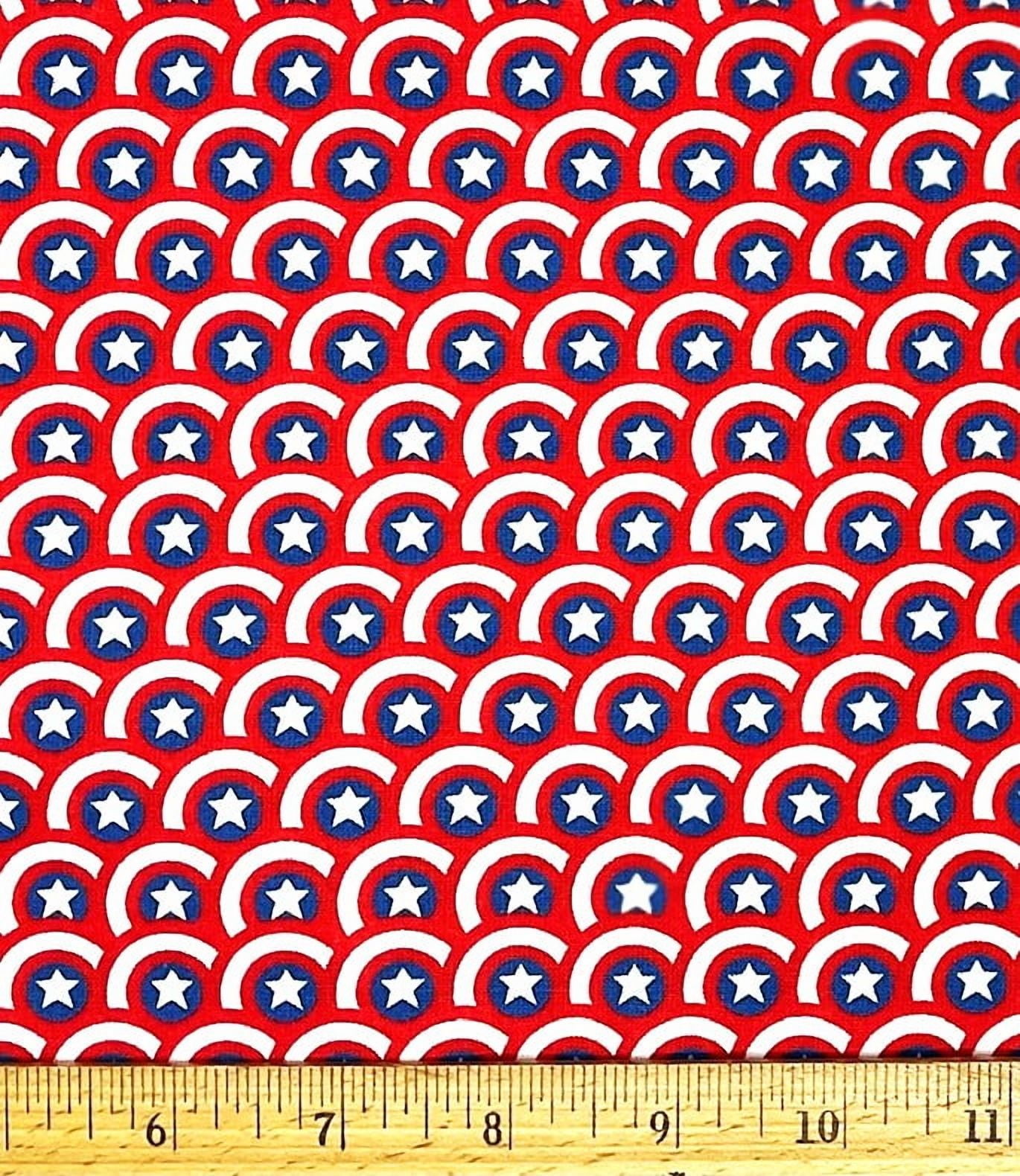 1 Yard - Marvel Captain America Shield Cotton Fabric (Great for Quilting, Sewing, Craft Projects, Throw Pillows & More) 1 Yard x 44"