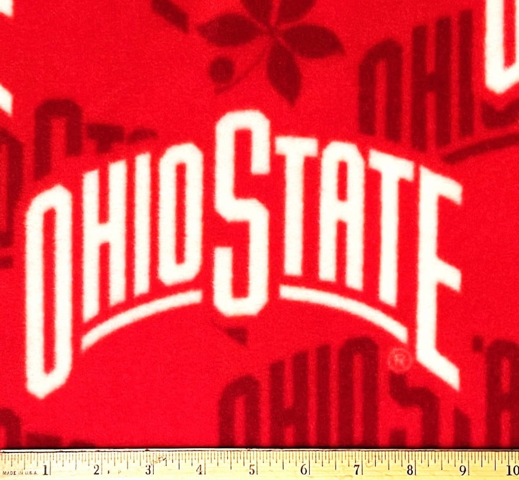 1 Yard - OSU Ohio State University Buckeyes on Red Fleece Fabric (Great for Making a Throw Blanket, Sewing, Craft Projects, Throw Pillows & More) 1 Yard X 58 Inches