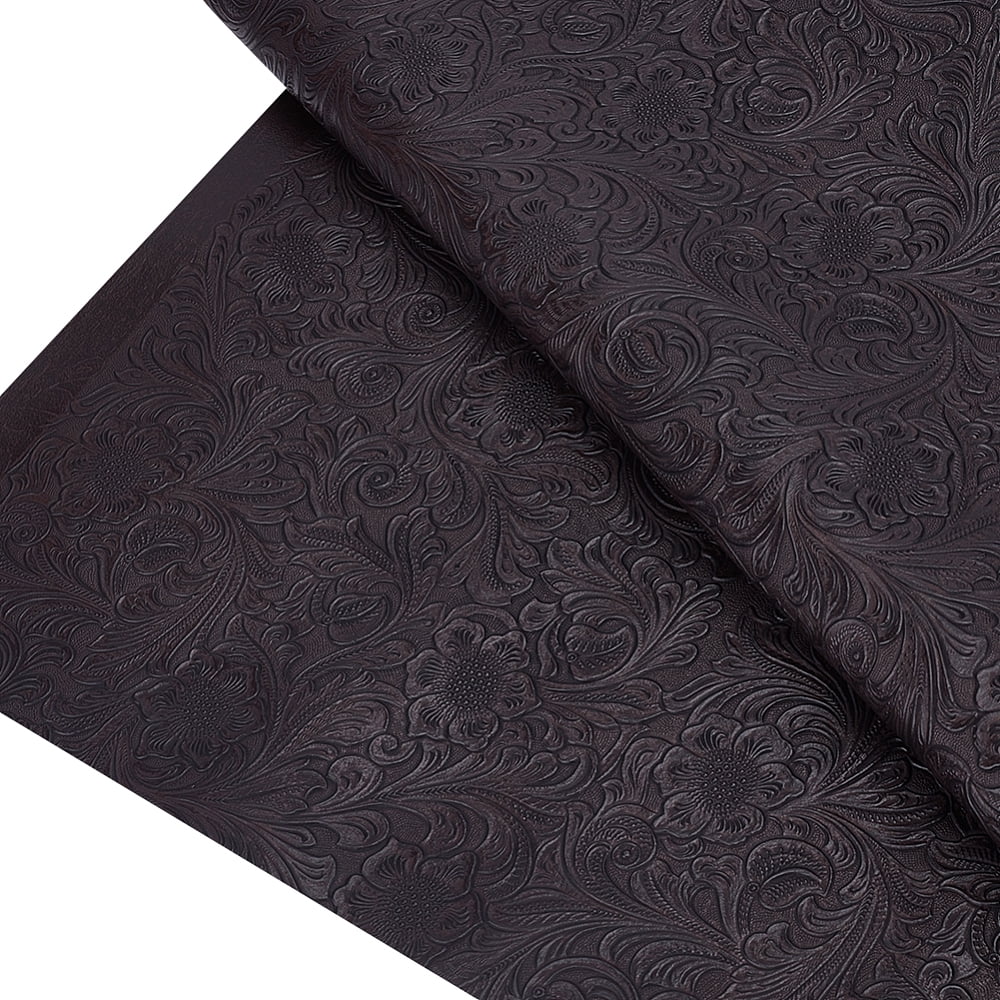 1 Yard Phoenix Pattern PVC Leather Fabric for Crafts Patchwork Decorations Black 1400x1mm