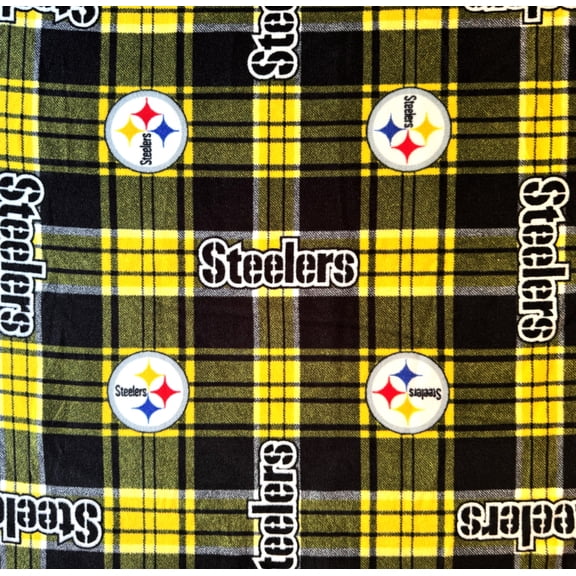 1 Yard - Pittsburgh Football Steeler Plaid Fleece Fabric (Great for Sewing, Craft Projects, No-Sew Throw Blanket, & Pillows) 1 Yard x 58" Wide