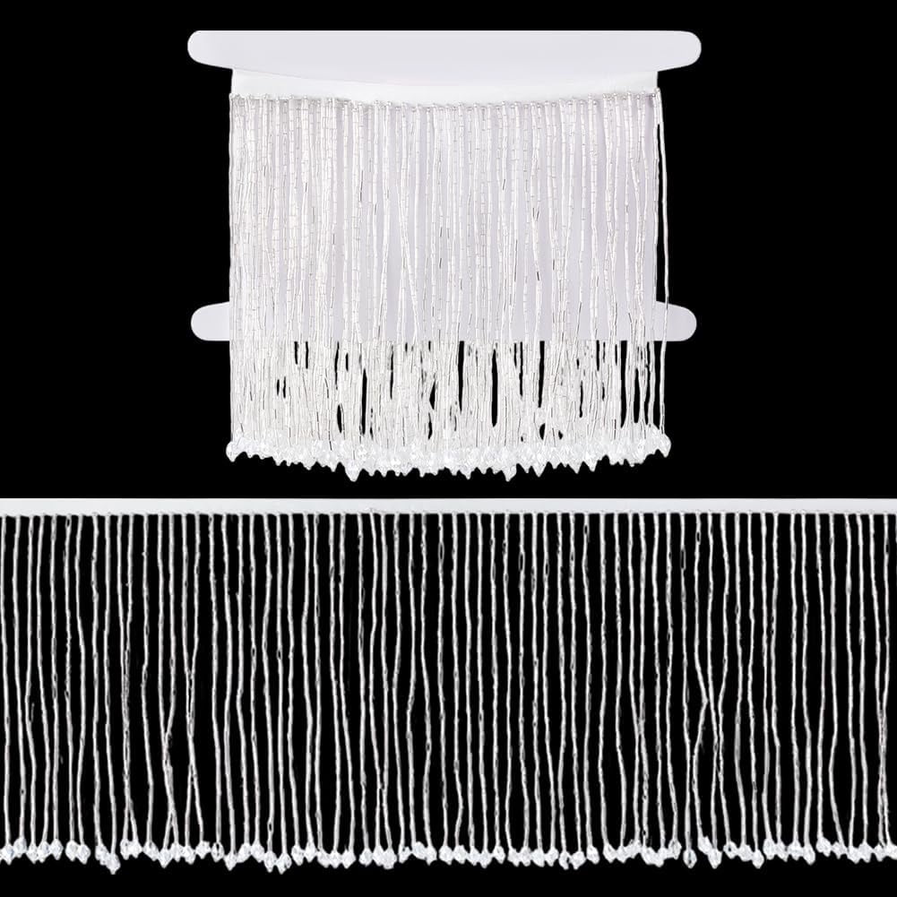 1 Yard Polyester Lace Ribbon with Glass Beads Tassel for Sewing ...