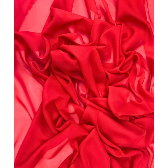 1 Yard (Red) Matte Chiffon Fabric by the yard, sheer soft fabric for wedding, arch draping, baby shower, chuppah, drapery fabric
