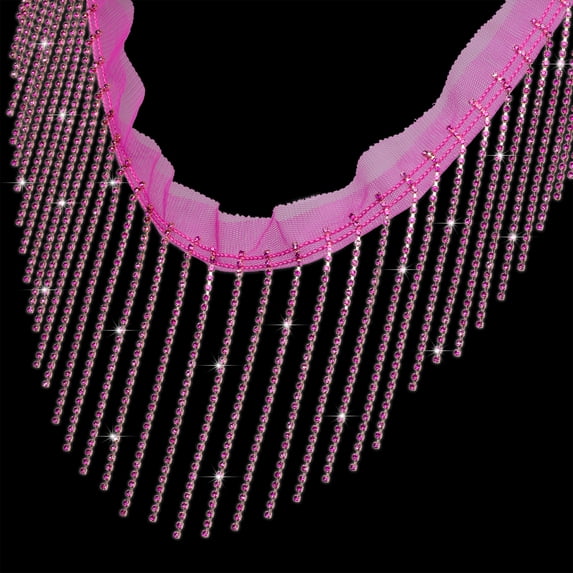 1 Yard Rhinestone Fringer Trim Diamond Ribbon Crystal Tassel Sparkle Jewel Chain for Cloth Sewing Crafts DIY Decoration