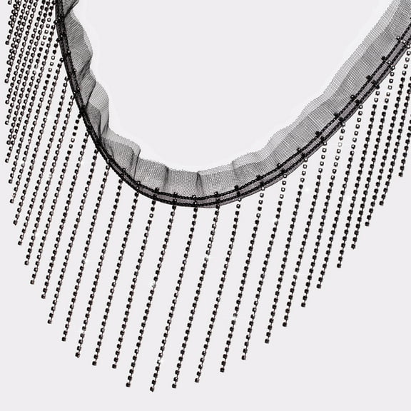 1 Yard Rhinestone Fringer Trim Diamond Ribbon Crystal Tassel Sparkle Jewel Chain for Cloth Sewing Crafts DIY Decoration