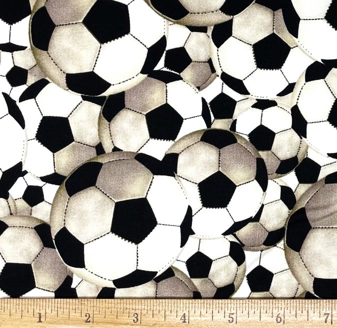 1 Yard - Soccer Balls Sports Cotton Fabric (Great for Quilting, Sewing, Craft Projects, Throw Pillows & More) 1 Yard X 44" Wide