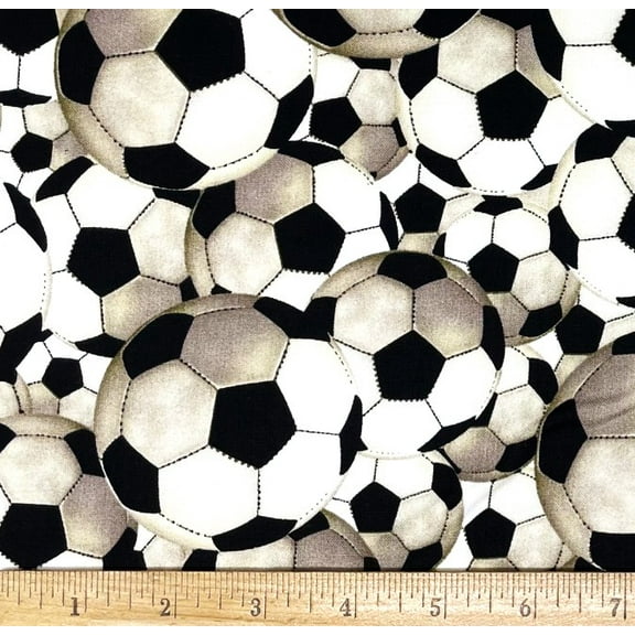 1 Yard - Soccer Balls Sports Cotton Fabric (Great for Quilting, Sewing, Craft Projects, Throw Pillows & More) 1 Yard X 44" Wide