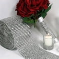 thumbnail image 1 of 1 Yard Sparkle Rhinestone Plastic Ribbon Roll Mesh Wrap Wedding Decoration Blue Plastic, 1 of 7