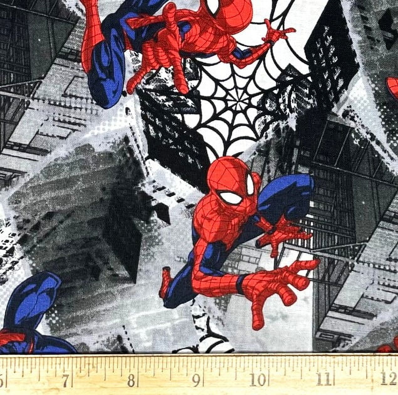 1 Yard - Spiderman Marvel Comic in the City Cotton Fabric (Great for Quilting, Sewing, Craft Projects, Throw Pillows & More) 1 Yard X 44" Wide