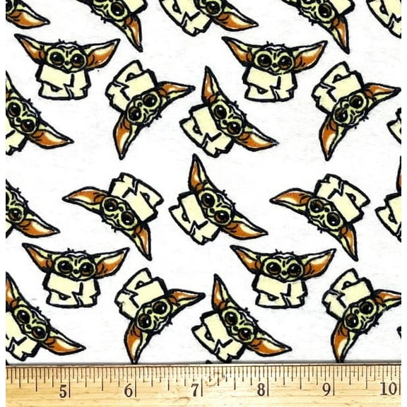 1 Yard - Star Wars Baby Yoda Flannel Cotton Fabric (Great for Quilting, Sewing, Craft Projects, Throw Blankets & More) 1 Yard X 44"