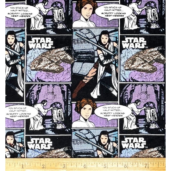1 Yard - Star Wars Princess Leia R2D2 Cotton Fabric (Great for Quilting, Sewing, Craft Projects, Throw Pillows & More) 1 Yard X 44" Wide