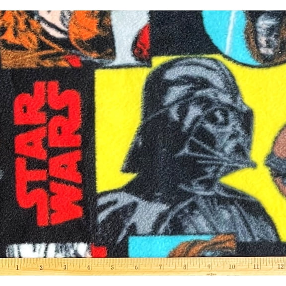 1 Yard - Star Wars R2D2 C3PO Darth Vader & More Fleece Fabric (Great for Making a Throw Blanket, Sewing, Craft Projects, Throw Pillows & More) 1 Yard X 58 Inches