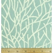 1 Yard - Vine & Branches Cream on Blue/Green Screen Print Cotton Duck Upholstery Fabric Great for Quilting, Sewing, Craft Projects, Throw Pillows & More 1 Yard X 44" Wide