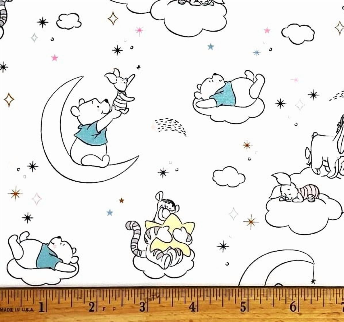 1 Yard - Winnie the Pooh Piglet Tigger & Eeyore Baby Nursery on White Cotton Fabric (Great for Quilting, Sewing, Craft Projects, Throw Pillows & More) 1 Yard X 44" Wide