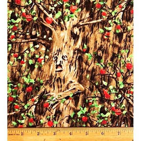 1 Yard - Wizard of Oz Fighting Apple Trees Cotton Fabric (Great for Quilting, Sewing, Craft Projects, Throw Pillows & More) 1 Yard X 44" Wide