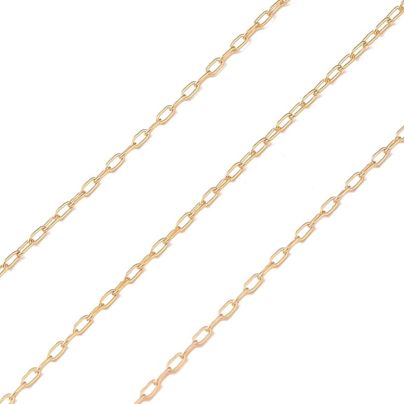 1 Yard Yellow Gold Filled Cable Chains Soldered Real 14K Gold Filled Link: 2.3x1.1x0.3mm