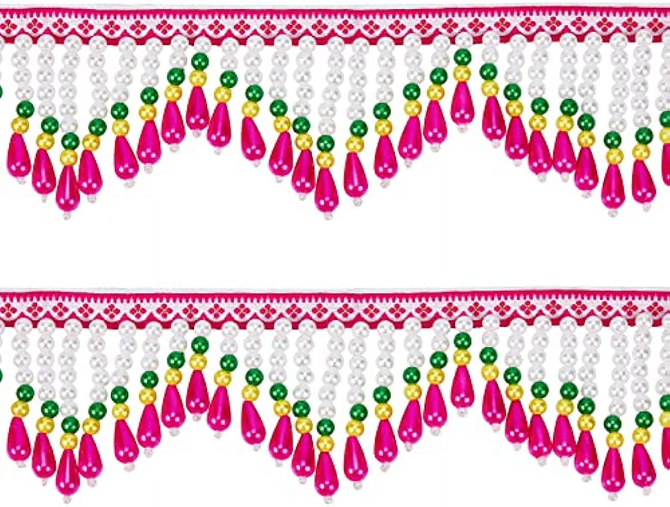 Heart Beaded Ribbon 4.5 Yards Beaded Fringe Trim - 1.2" Wide Heart Glass Bead  Trim For Dresses & Crafts (Gold) 1.2 Inch Wide Fringe Tassel