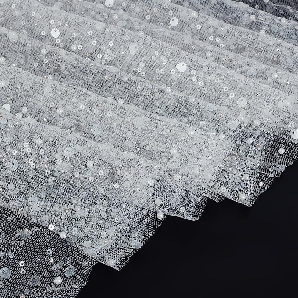 1 Yards Glitter Tulle Fabric with Sequin and Beads 51.18inch Wide Sequin Beaded Tulle Fabric White Mesh Fabric Sewing Pearl Tulle Fabric for Wedding Veils Dress Curtain Table Cloth White - Walmart.com 1 Yards Glitter Tulle Fabric with Sequin and Beads 51.18inch Wide Sequin Beaded Tulle Fabric White Mesh Fabric Sewing Pearl Tulle Fabric for Wedding Veils Dress Curtain Table Cloth White - Walmart.com