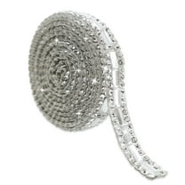 1 Yards Self Adhesive Rhinestone Ribbons, Silver Glitter Diamond Crystal Ribbon Roll, Rhinestone Strips, Glitter Diamond Wrap Sticker for DIY Craft, Wedding Decor, Clothing & Home Decoration, 0.27"