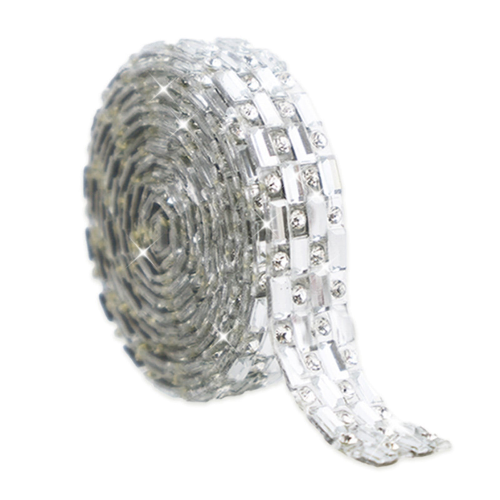 1 Yards Self Adhesive Rhinestone Ribbons,Sliver Rhinestone Strips ...