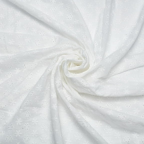 1 Yards White Cotton Lace Fabric 60inch Wide Retro Hollowed Crochet Lace Fabric for DIY Dress Wedding Decoration Sewing Crafts 0.3mm Thick White