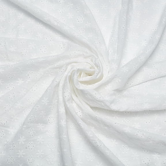1 Yards White Cotton Lace Fabric 60inch Wide Retro Hollowed Crochet Lace Fabric
