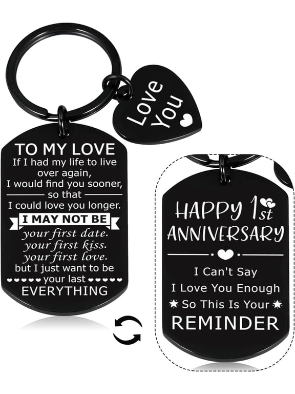 1 Year Anniversary Gifts For Boyfriend Girlfriend Husband Wife, Anniversary Keychain For Men Women, One Year For Women Men Wedding Valentine's Day Birthday Sweetest Day Gifts For Couple