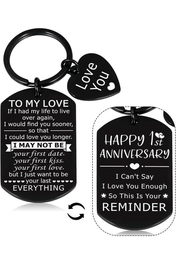 1 Year Anniversary Gifts For Boyfriend Girlfriend Husband Wife, Anniversary Keychain For Men Women, One Year For Women Men Wedding Valentine's Day Birthday Sweetest Day Gifts For Couple