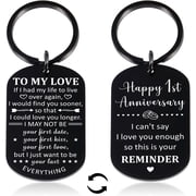 1 Year Anniversary Paper Gifts, One Year Paper Anniversary Keychain for Husband Wife, One Year Anniversary Romantic Gifts for Girlfriend Boyfriend Couple, 1st Anniversary Marriage Gifts for Women Men