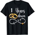 thumbnail image 1 of 1 Year Down Forever To Go Couple 1st Wedding Anniversary T-Shirt, 1 of 4