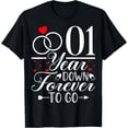 thumbnail image 1 of 1 Year Down Forever to Go - 1st Year Anniversary Couple T-Shirt, 1 of 4