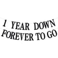 thumbnail image 1 of 1 Year Down Forever to Go Banner, 1 Year of Marriage Gift, Happy 1st Wedding Anniversary Party Decoration Supplies, Black Glitter, 1 of 7