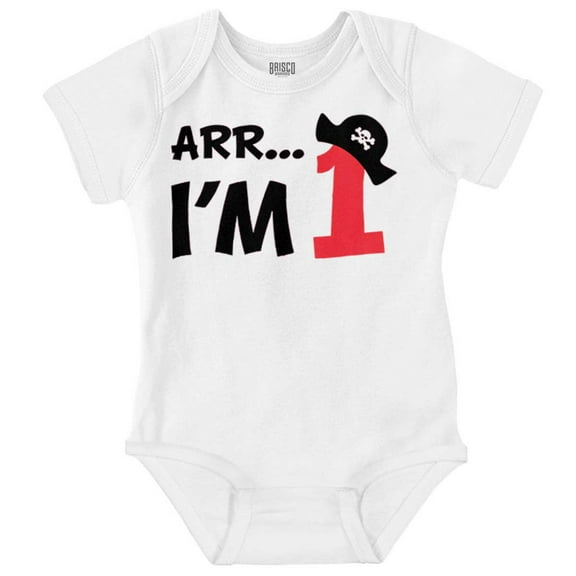 1 Year Old First Birthday Celebration Romper Boys or Girls Infant Baby Brisco Brands 6M