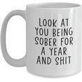 thumbnail image 1 of 1 Year Sober Mug, 1st Sobriety Anniversary Coffee Cup, Recovery Present, Clean Tea Mug, 1 of 2