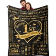 thumbnail image 1 of 1 Year Wedding Anniversary Blanket 50"X60", 1 Year Anniversary Romantic Gifts for Him/Her, 1st Anniversary Wedding Gifts for Husband/Wife, Wedding Gifts for Couples One Year Anniversary, 1 of 6