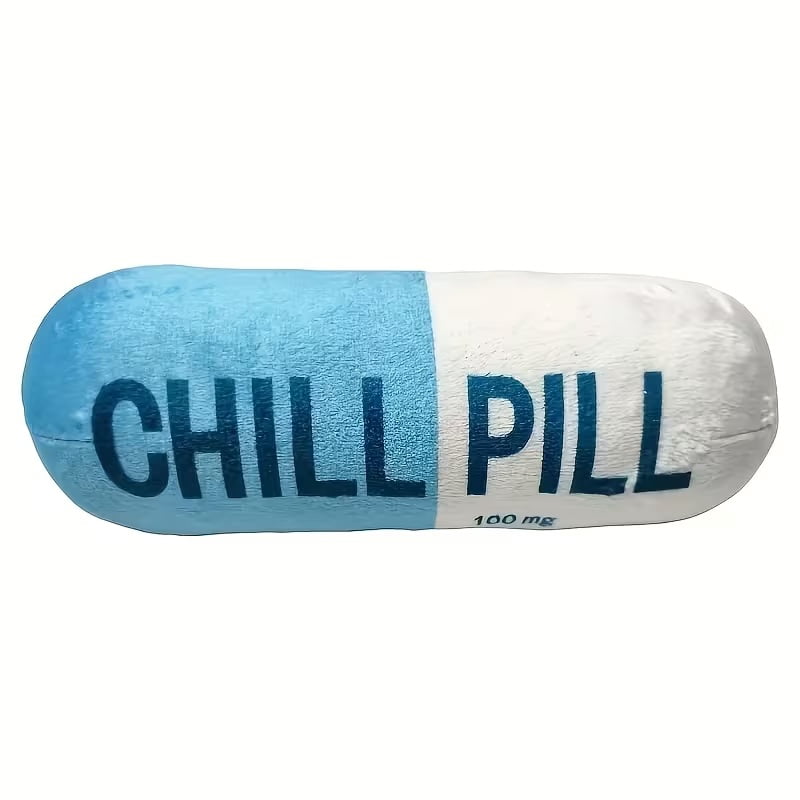 1 adorable "Relaxation Pill" Plush Dog Toy - Soft, fluffy and fun! - Durable double-layer fabric for unbreakable chew toys for all breeds