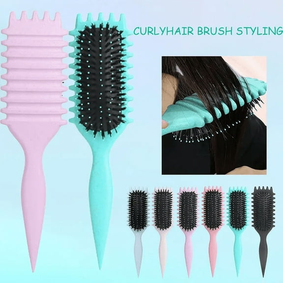 1 anti-static dry and wet dual-use curling brush, with scalp massage and combing functions, rectangular design, used for drying and styling