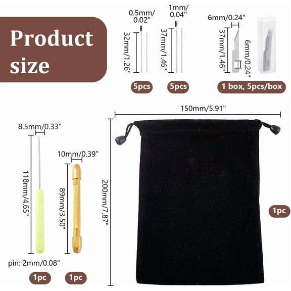 1 bag 17 Pieces Hair Rerooting Tool Hair Making Accessories with Hair Reroot Rehair Needles & Sculpting Tool Replacement Accessories Kit for OB BJD DIY Making Crafts Supplies