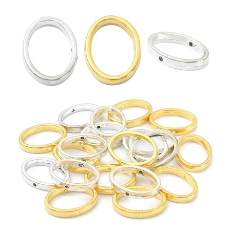 1 bag 20pcs 2 colors Tibetan style Bead Frames Lead Free & Cadmium Free Oval Mixed color 19x14.5x3mm 10pcs/color Alloy