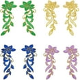 thumbnail image 1 of 1 bag 4 Pairs 4 colors Computerized Embroidery Polyester Sew on Patches PVC Sequin Appliques Costume Accessories Flower Mixed color 275x127x1mm 1 pair/color, 1 of 7