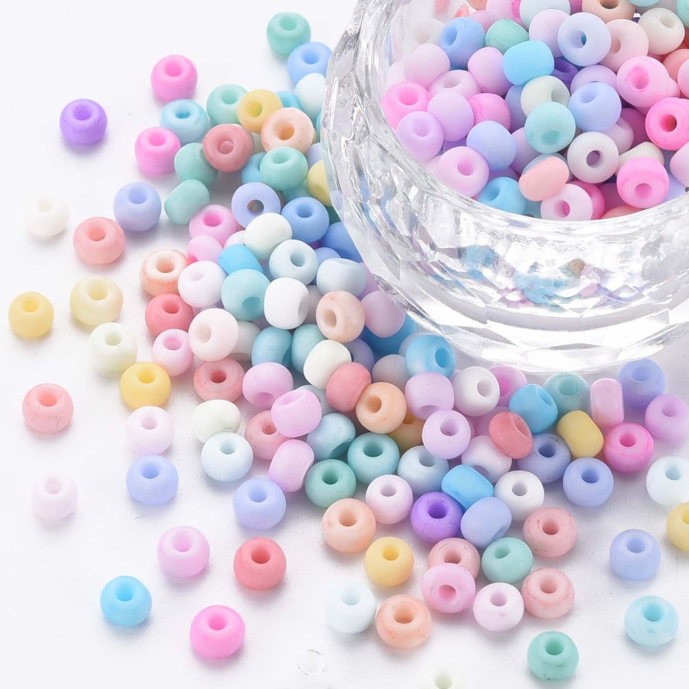 1 bag 6/0 Glass Seed Beads Macaron color Round Hole Round Mixed color 4~4.5x3mm Hole: 1~1.2mm 4500pcs/bag 450g/bag.