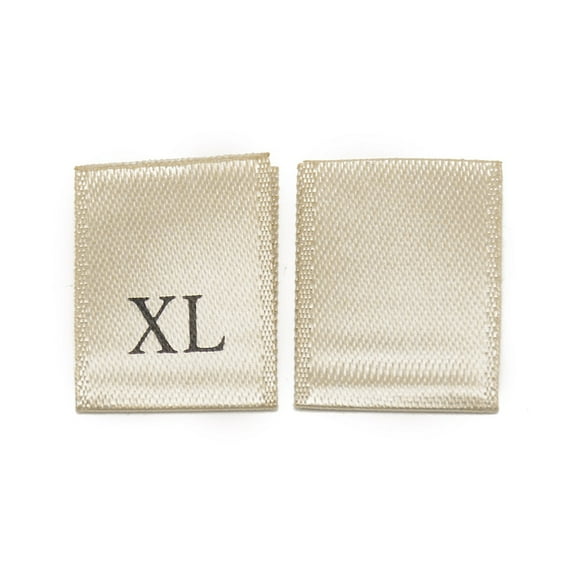 1 bag Clothing Size Labels Woven Crafting Craft Labels for Clothing Sewing Size XL Dark Khaki 36.5x13x0.2mm 100pcs/bag