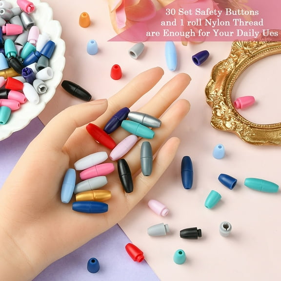 1 bag DIY Lanyard Jewelry Making Finding Kit Including Plastic Breakaway Clasps Nylon Threads Black 24x9mm