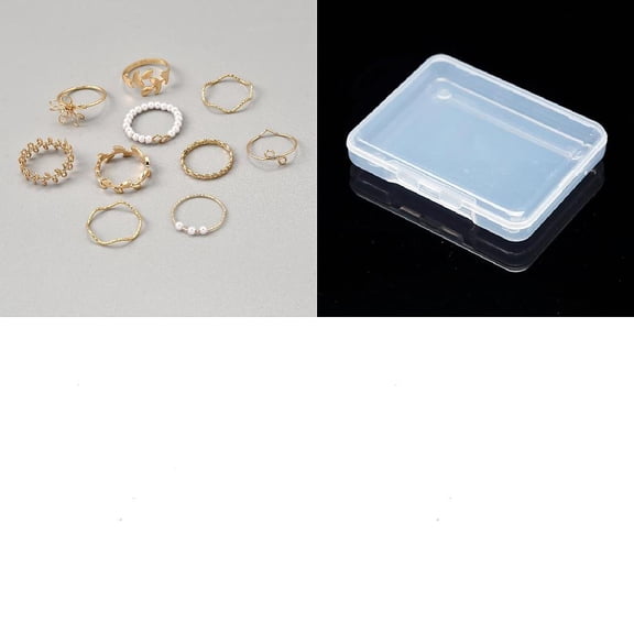 1 bag Iron Findings Rings with Imitation Plastic Pearl Golden Inner Diameter: 17~18mm 10pcs/bag