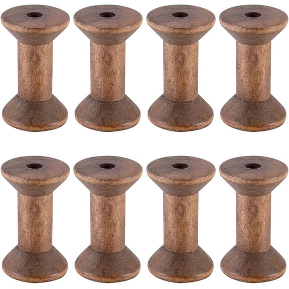 1 bag Wooden Empty Spools for Wire Thread Bobbins Saddle Brown 4.8x3.1cm 10pcs